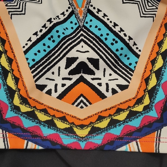 Gibson Latimer Tribal-Print Ruched Banded Bottoms - Picture 5 of 6